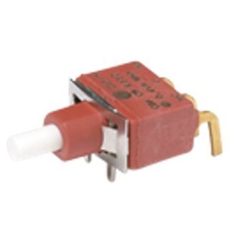 C&K COMPONENTS Pushbutton Switch, Spdt, Momentary, 0.02A, 20Vdc, 7 Pcb Hole Cnt, Solder Terminal, Through E112SD1V8BE